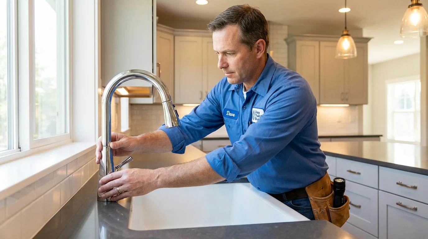 Kitchen faucet installation by Johns Plumbing LLC in Forest Lake