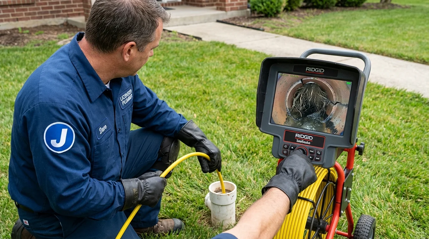Sewer camera inspection being performed by Johns Plumbing LLC in Forest Lake